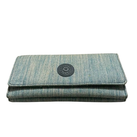 Kipling Women's Large Printed Fashion Wristlet Wallet Blue / Gray - Picture 3 of 10